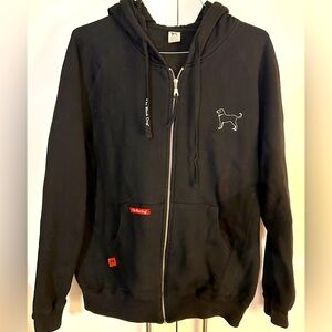 Black Dog Zip Front Hoodie